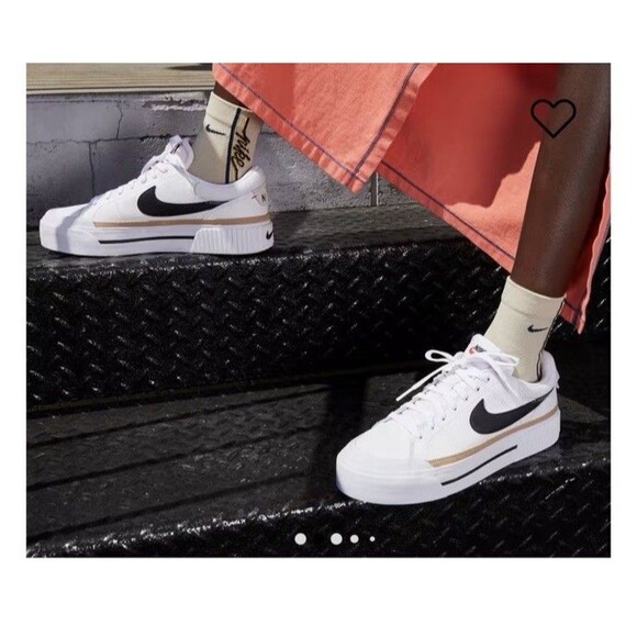 NIKE WOMEN COURT LEGACY LIFT PLATFORM SNEAKERS Shoes Sz 9 DM7590-100 - Picture 2 of 12